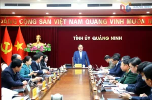 Ông Quản Minh Cường, Bí thư Tỉnh ủy Quảng Ninh, nhấn mạnh, đây là dự án giao thông đặc biệt quan trọng không chỉ đối với Quảng Ninh mà đối với cả vùng. (Ảnh: QMG)